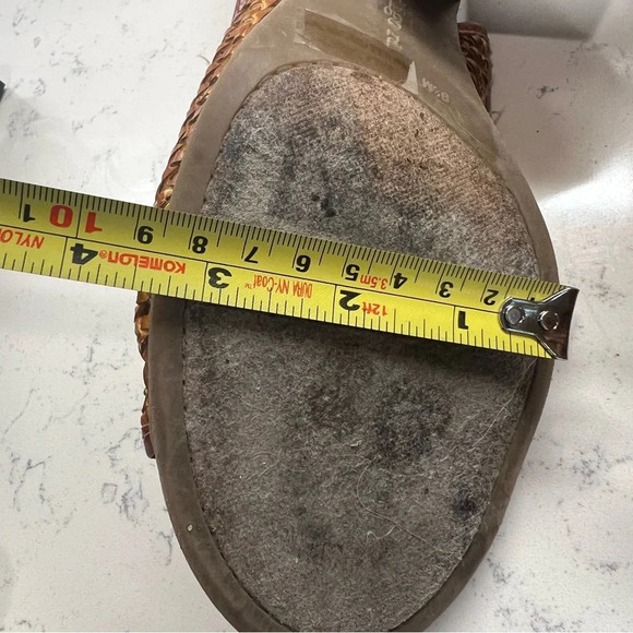 Brown Block Heel Covered Peep Toe Ankle Booties Size 8.5 - Picture 8 of 10